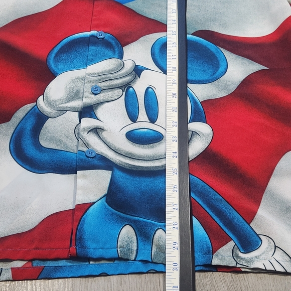 Vintage Disney World Mickey Mouse Salute USA Flag Red/Blue Shirt Men's Large AOP - Picture 7 of 8